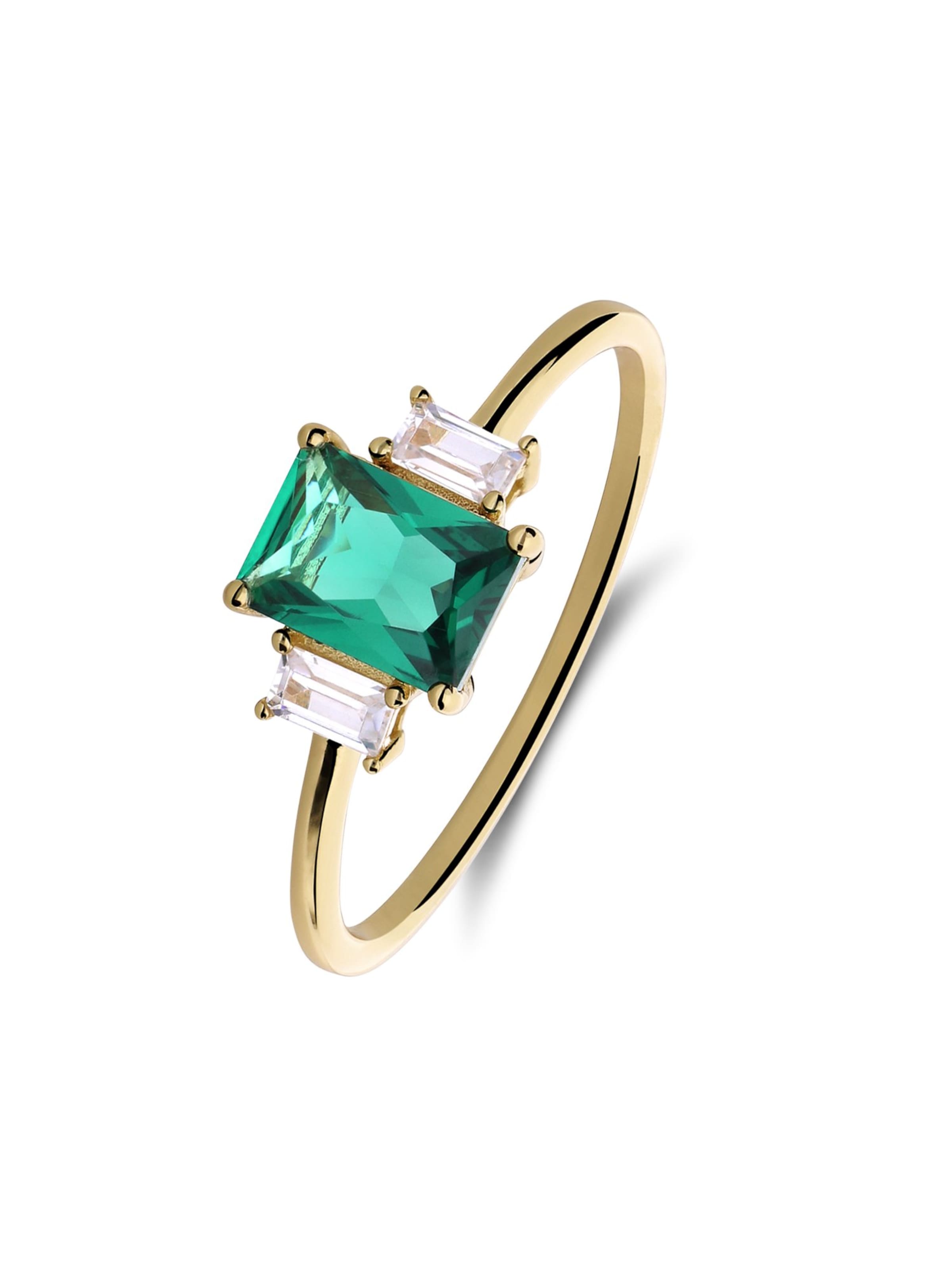 Lucardi Bague en or / émeraude, Vue avec produit