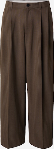 WEEKDAY Wide Leg Laskoshousut 'Nate' värissä ruskea: etupuoli