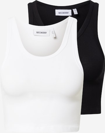 WEEKDAY Top in Zwart: voorkant