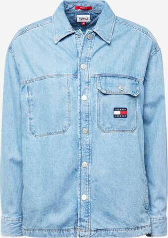 Tommy Jeans Přechodná bunda – modrá: přední strana