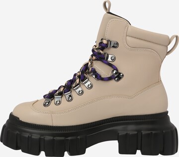 River Island Μπότες με κορδόνια 'HIKER TRACK' σε μπεζ