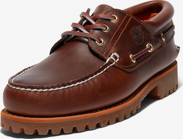 TIMBERLAND - Sapato com atacadores em castanho: frente