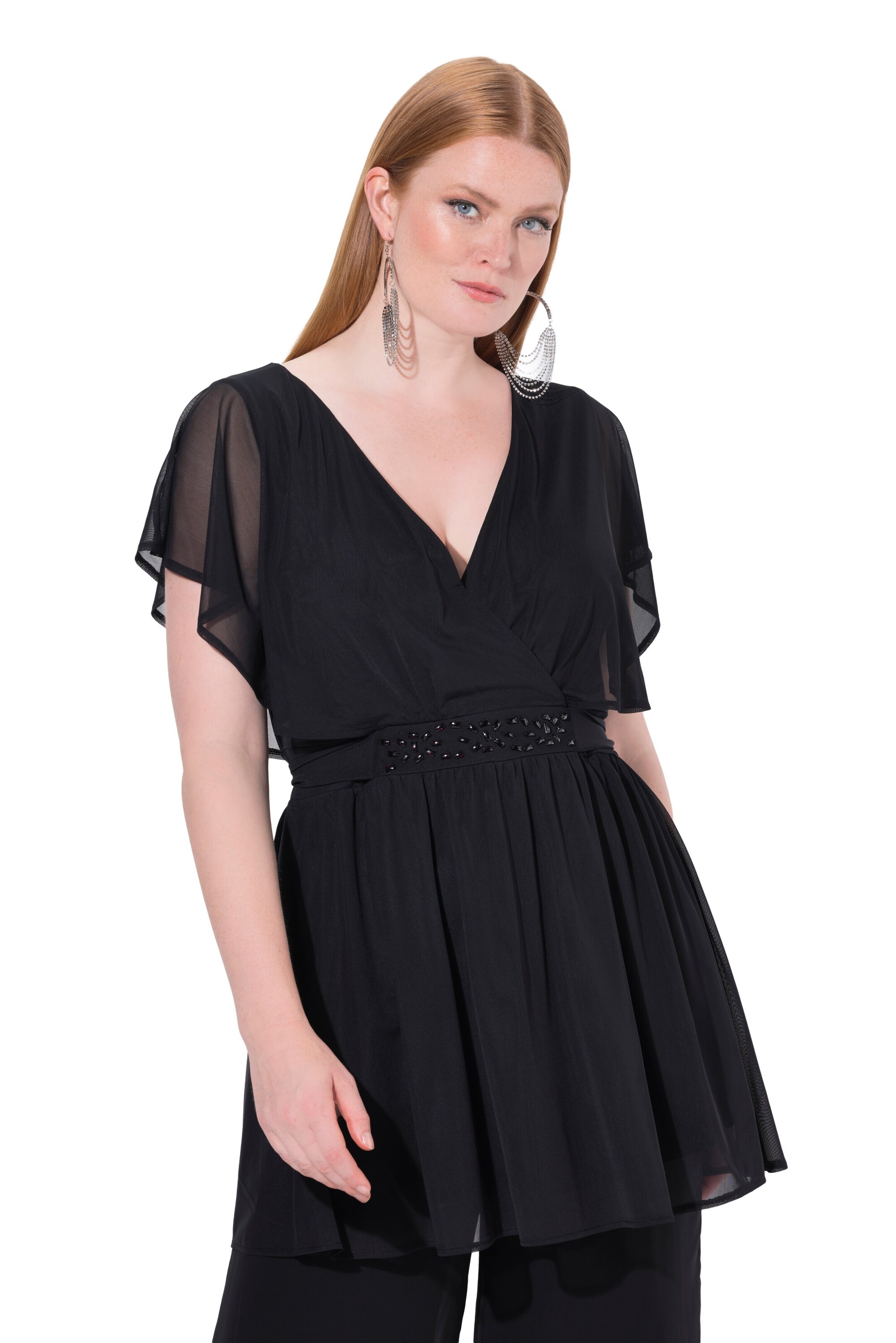 Ulla Popken Bluse in Schwarz: Vorderseite