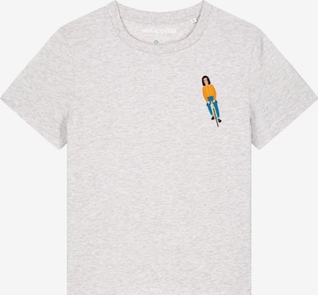 Watapparel Shirt 'Mädchen Auf Fahrrad' in White: front