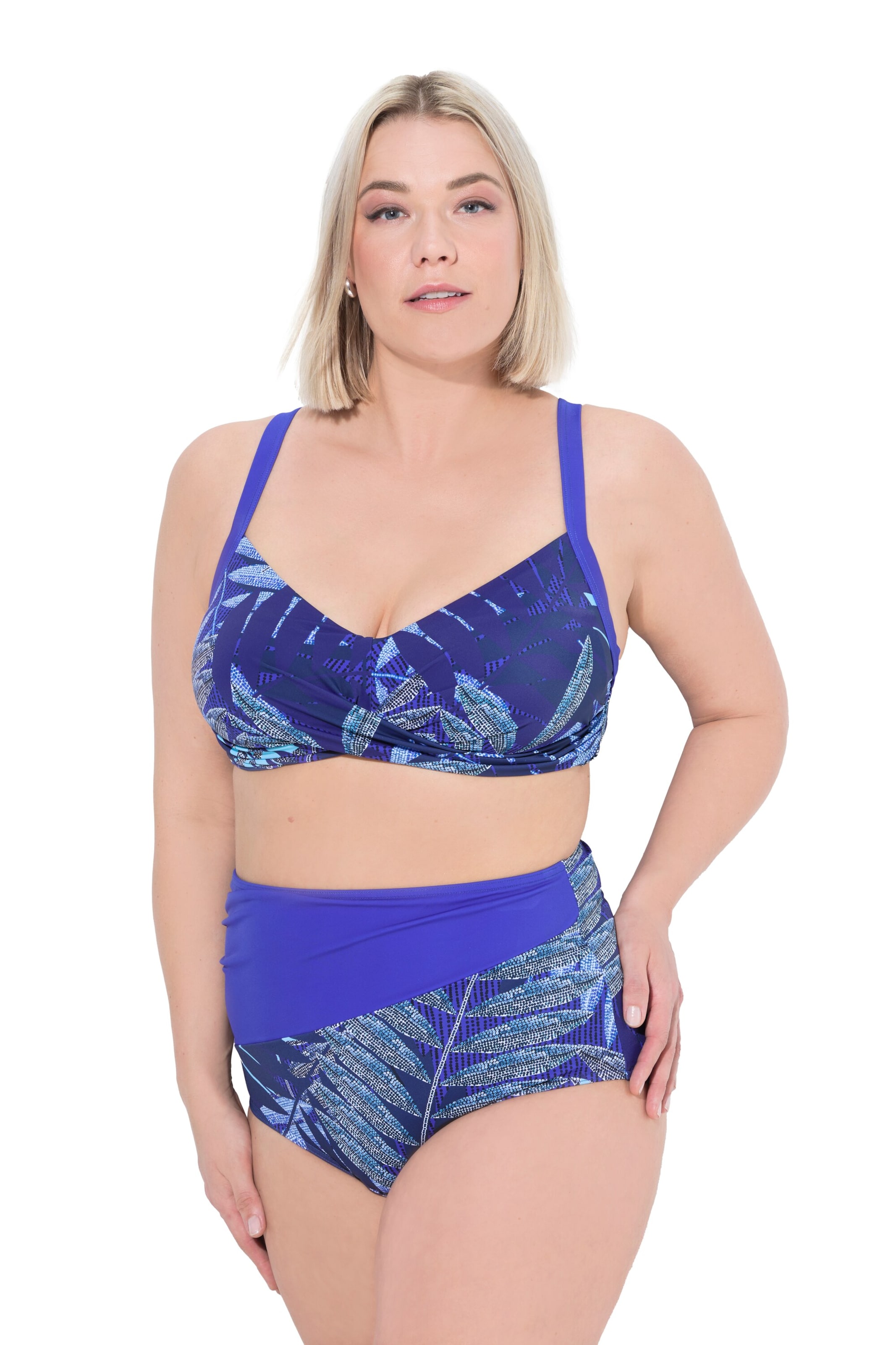 Ulla Popken Balconette Bikini in Blau: Vorderseite