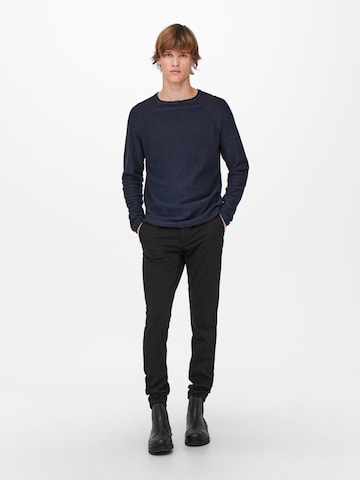 Only & Sons Regularny krój Sweter 'Dextor' w kolorze niebieski