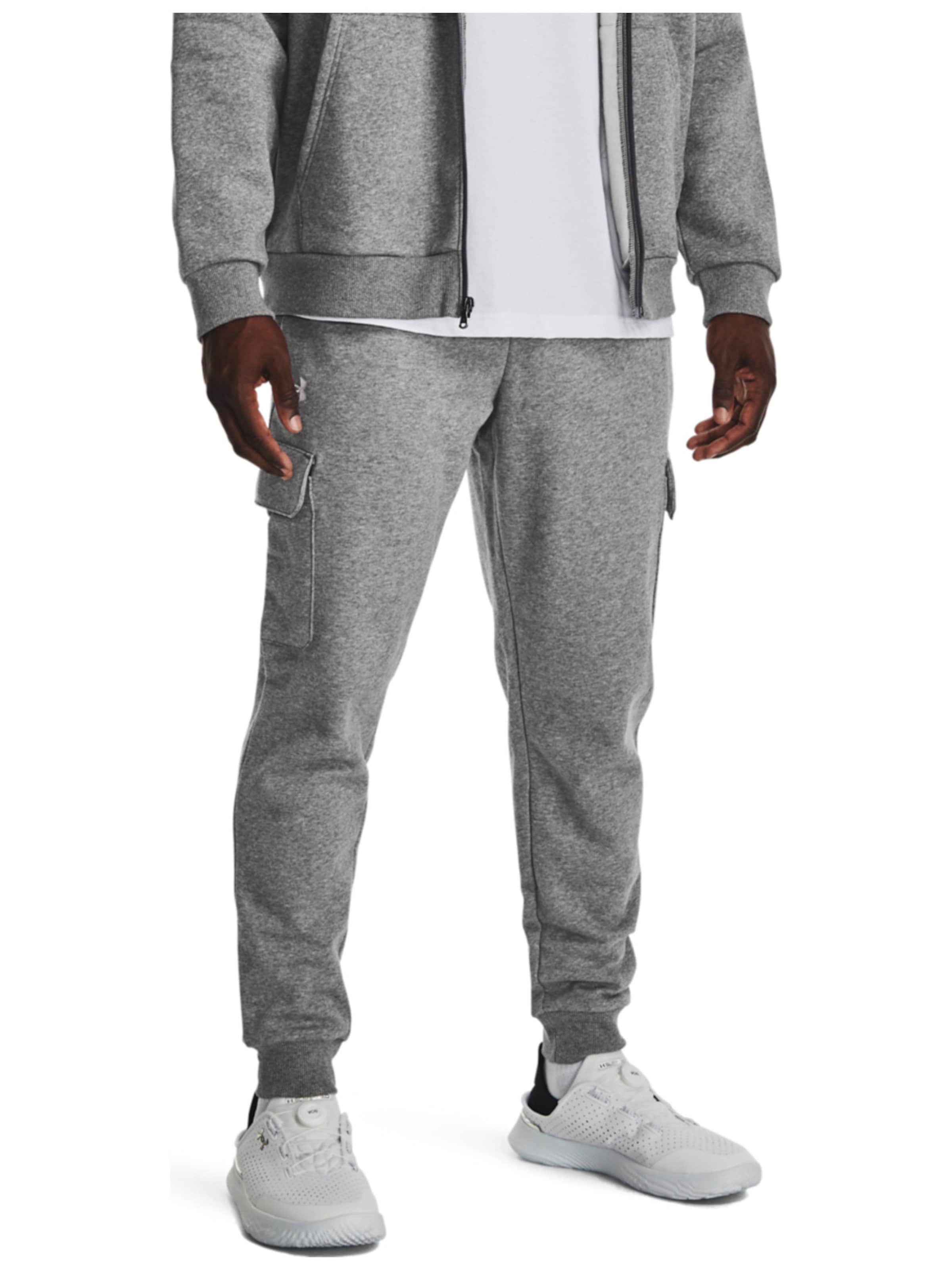 UNDER ARMOUR Regular Sports trousers 'Under Armour Rival Fleece Cargo' in Grey: front