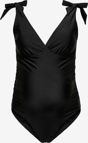 Only Maternity Swimsuit in Black: front