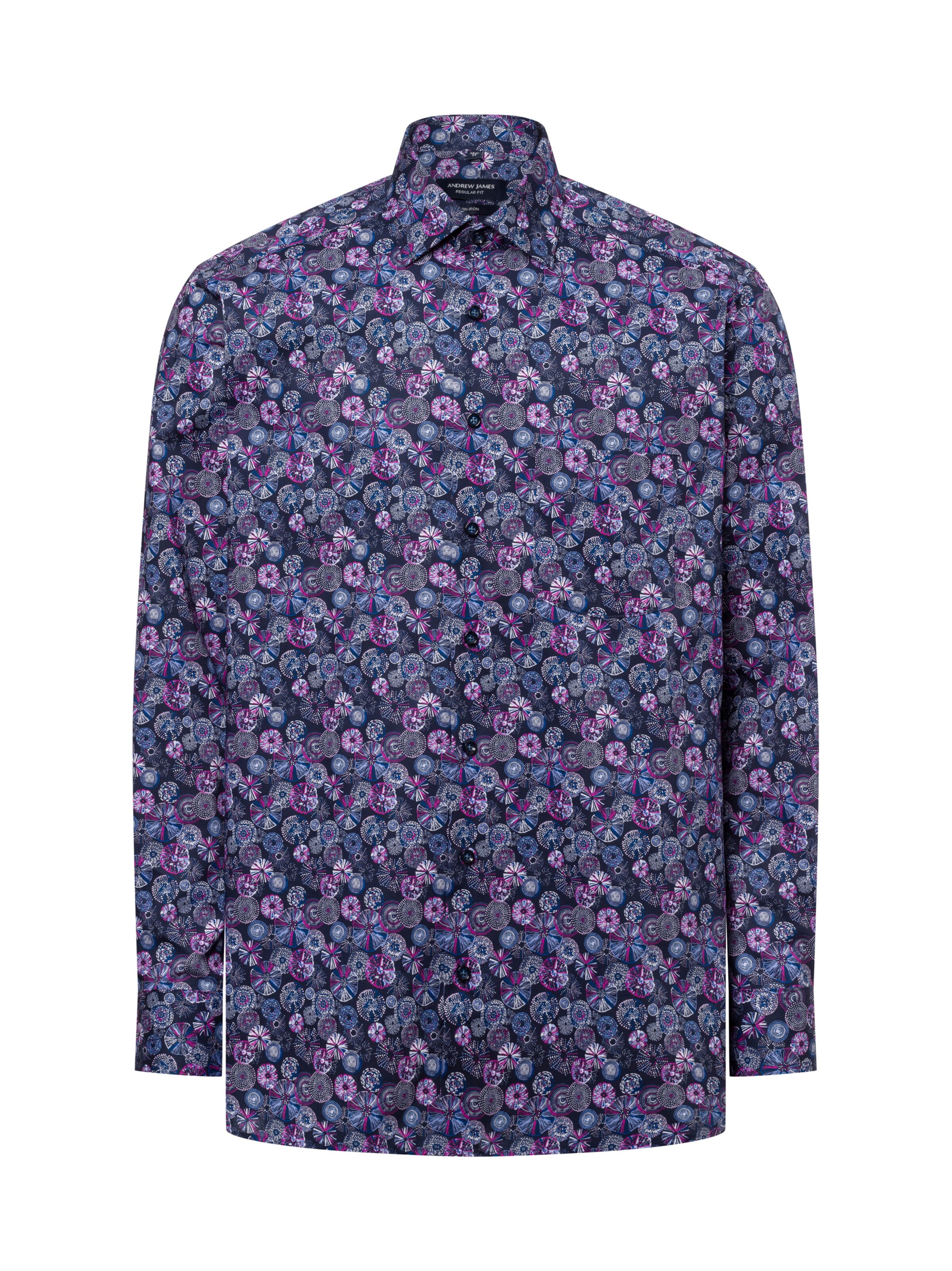 Andrew James Regular Fit Hemd in Blau: Vorderseite