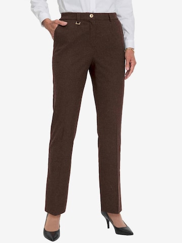 Goldner Regular Pleat-Front Pants in Brown: front