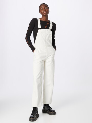 WEEKDAY Regular Dungaree jeans in White: front