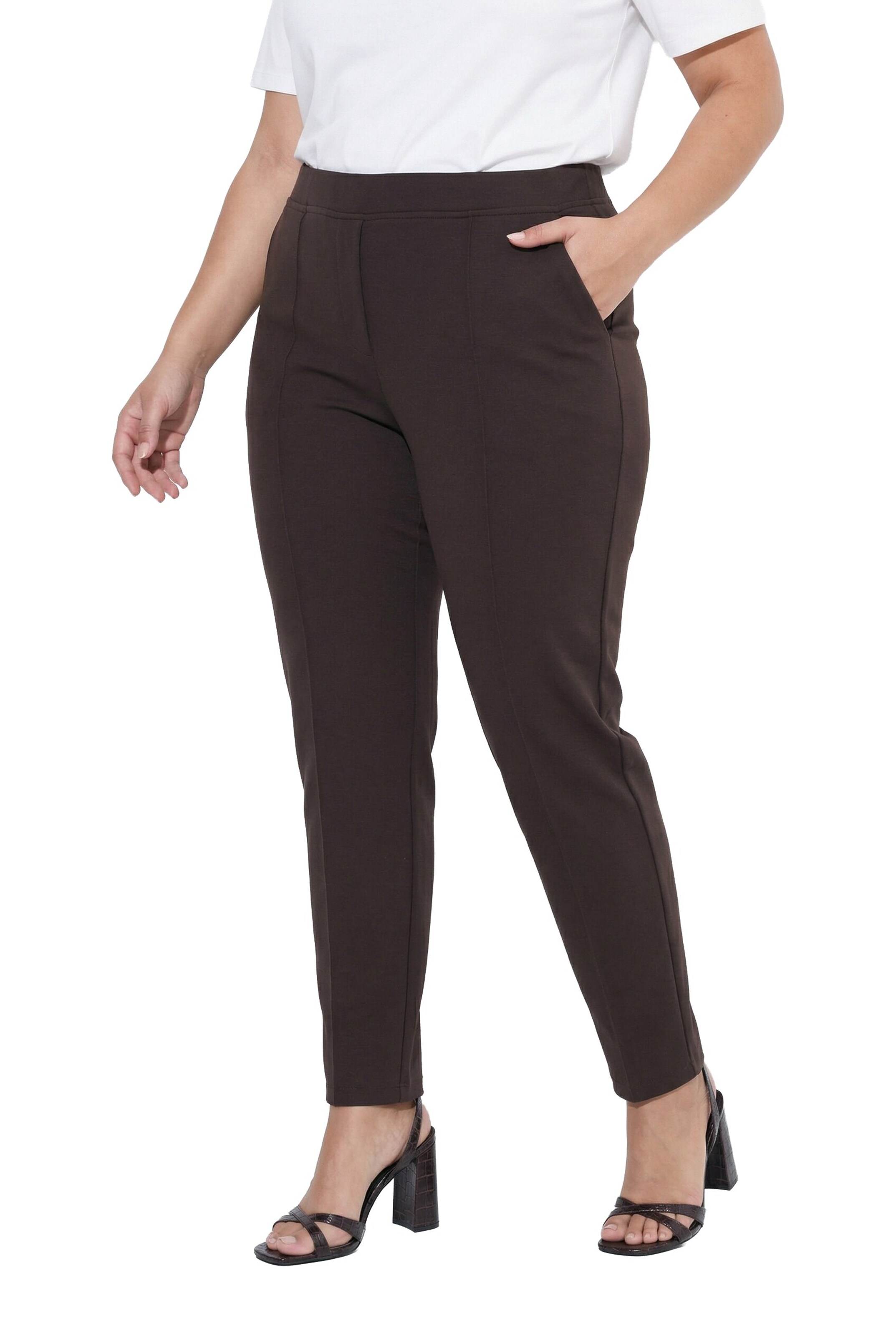 Ulla Popken Regular Hose in Braun: Vorderseite