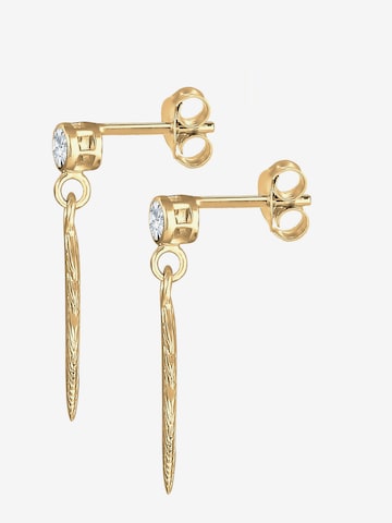 ELLI Earrings 'Feder, Solitär-Ohrring' in Gold