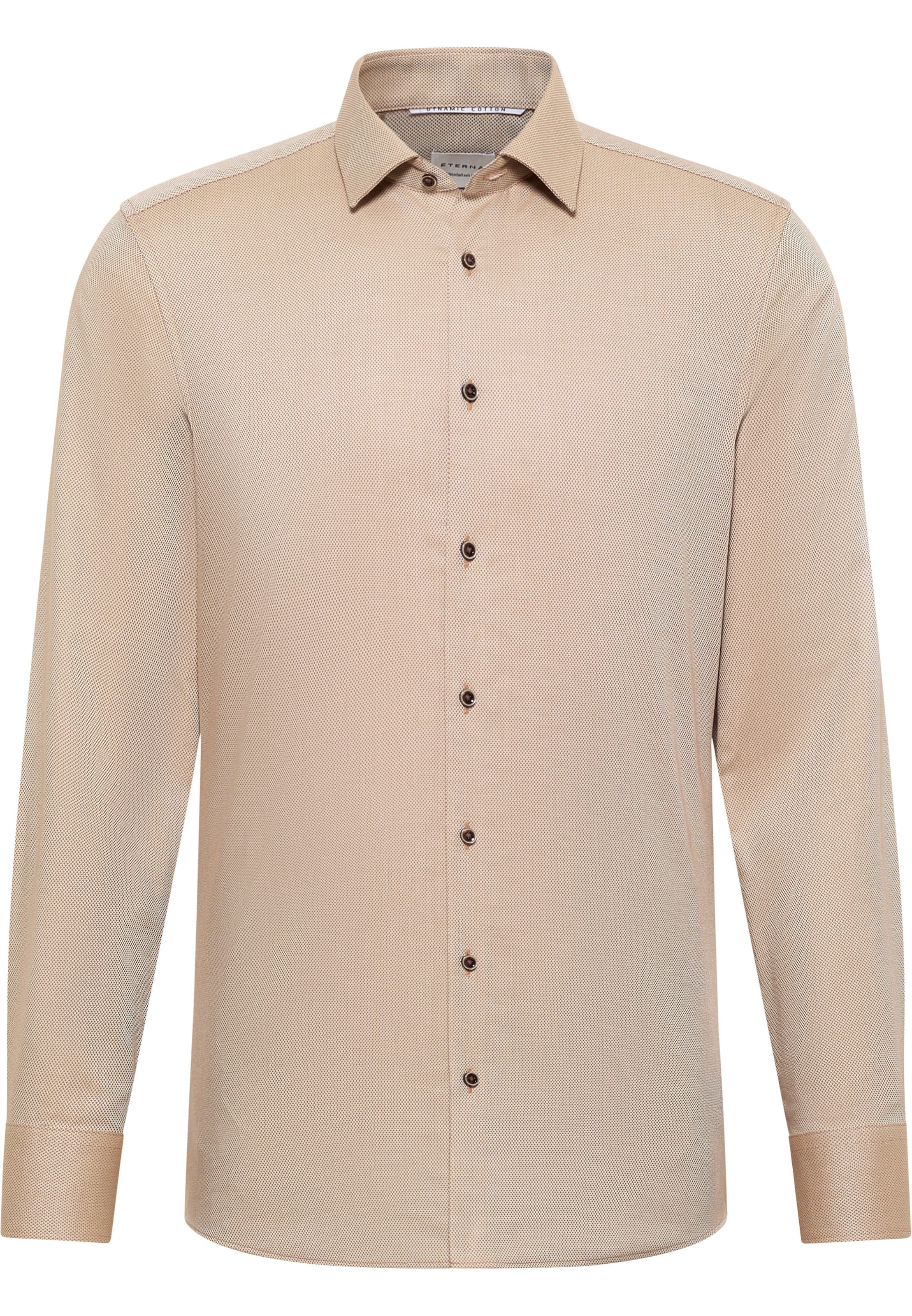 ETERNA Zakelijk overhemd in de kleur Lichtbruin / Wit, Productweergave