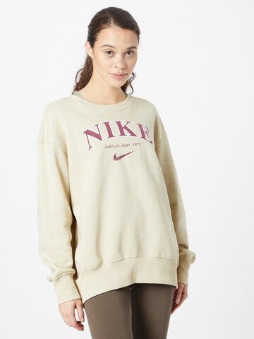 Nike Sportswear Sweatshirt in Beige: front