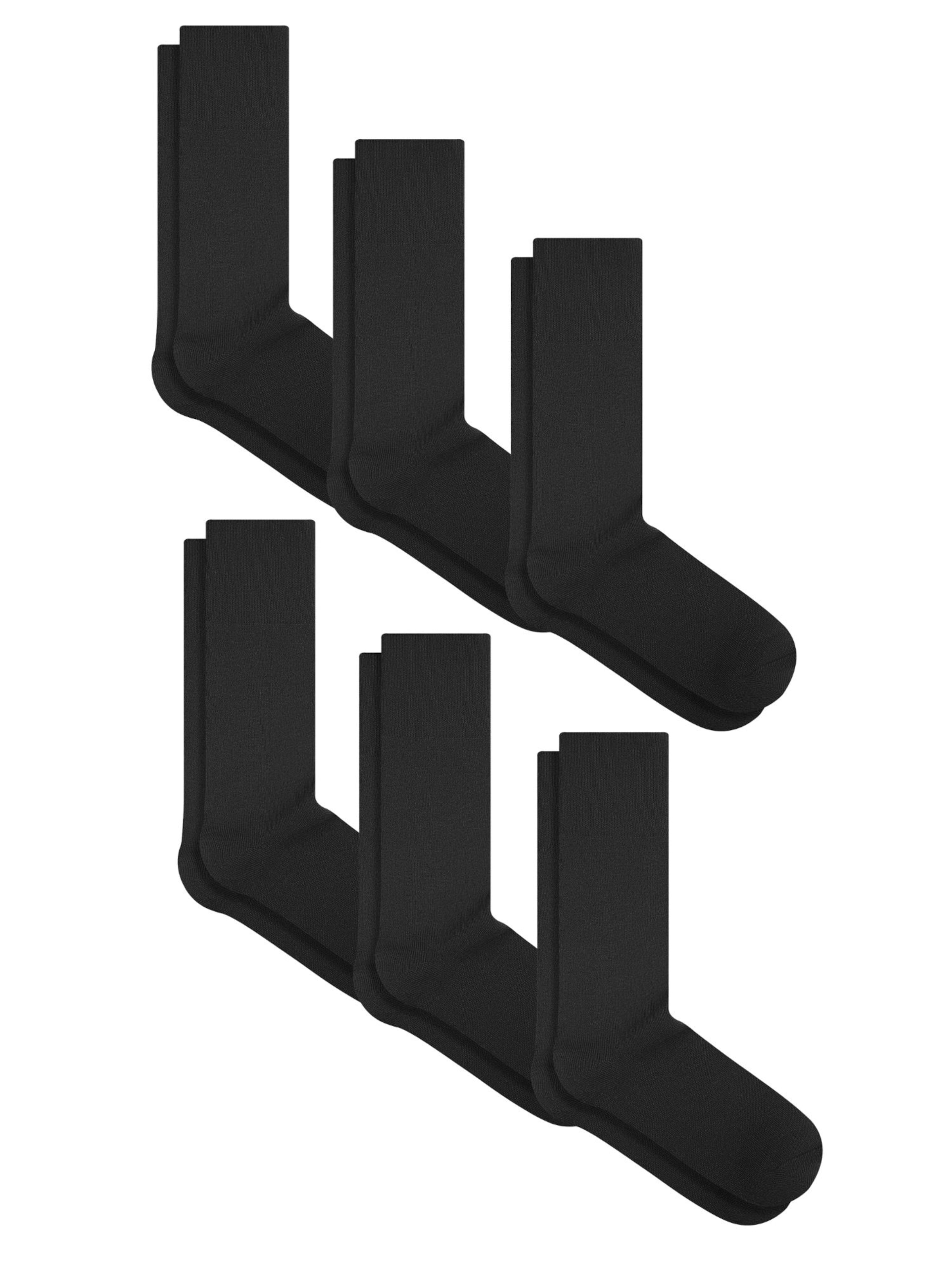 Albero Natur Socks '6er Pack Unisex hochwertige Socken mit längerem Bündchen' in Black: front