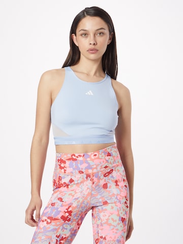 Sport top 'Aeroready Hyperglam ' de la ADIDAS PERFORMANCE pe albastru: față