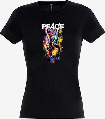 RMK Shirt 'Peace' in Schwarz: Vorderseite