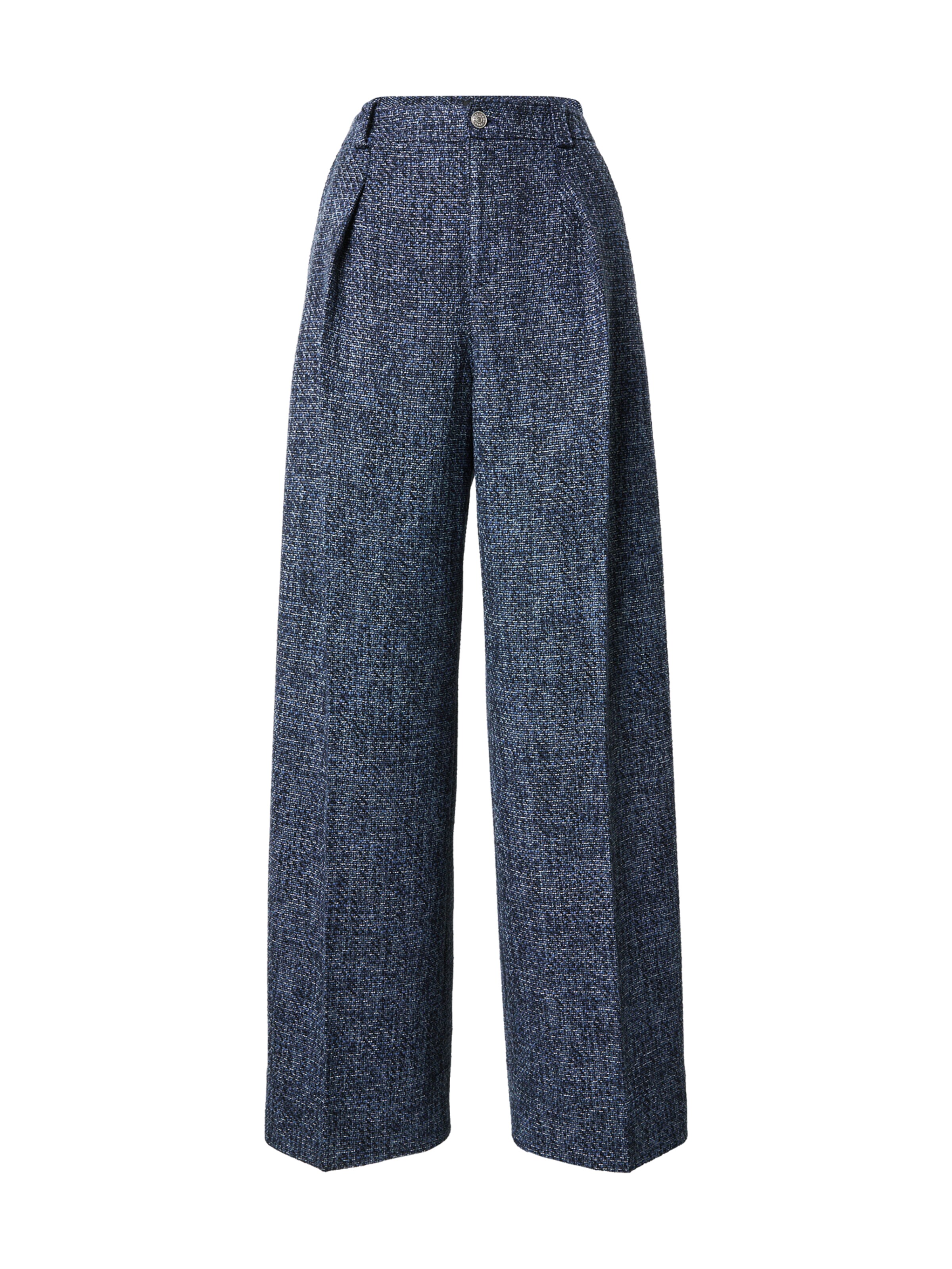 mėlyna BOSS Plačios klešnės Klostuotos kelnės 'C_Tanjura4': priekis