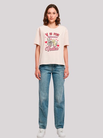 T-shirt oversize 'Anti Valentinstag V Is For Vodka' F4NT4STIC en rose