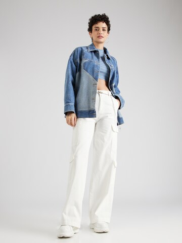 Wide Leg Pantalon cargo Tally Weijl en blanc