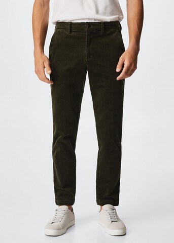 MANGO MAN Tapered Pants 'Berdam' in Green: front