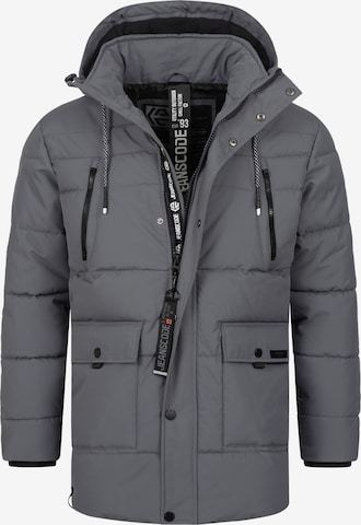 INDICODE JEANS Winterjacke 'Wess' in Grau: Vorderseite
