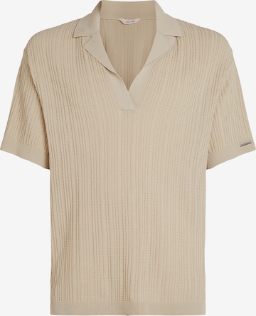 Calvin Klein Swimwear Poloshirt in Beige: Vorderseite