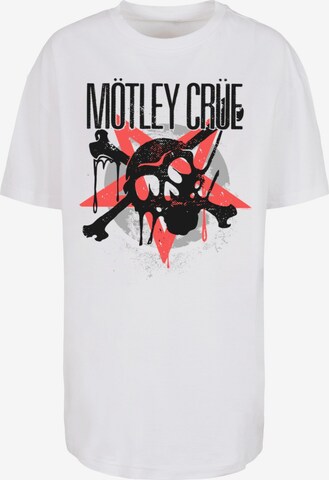 Maglietta 'Motley Crue - Montage Skull' di Merchcode in bianco: frontale