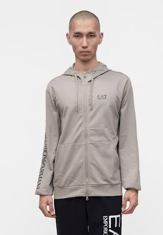 EA7 Emporio Armani Кофта на молнии в Серый: спереди