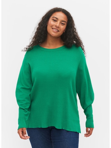 Zizzi Sweater 'Mella' in Green: front