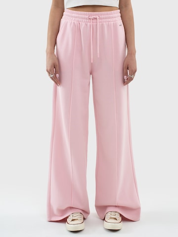 BIG STAR Wide leg Broek 'Abierto' in Roze: voorkant