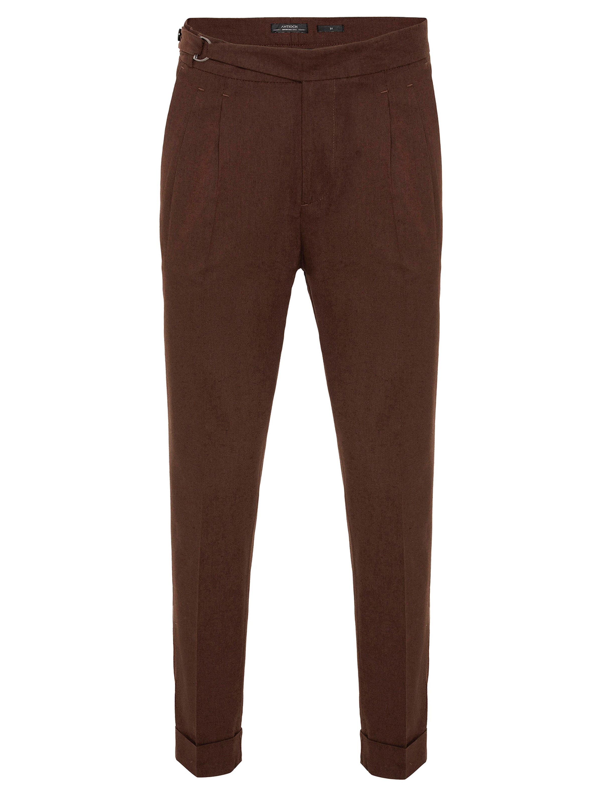 Antioch Свободный крой Плиссированные брюки в Коричневый: спереди