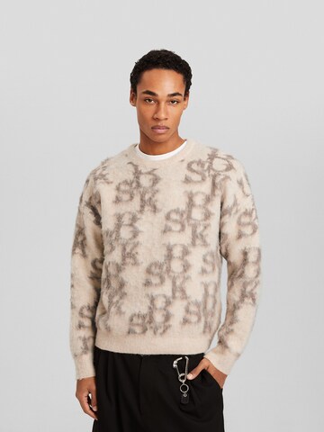 Bershka Sweater in Beige: front