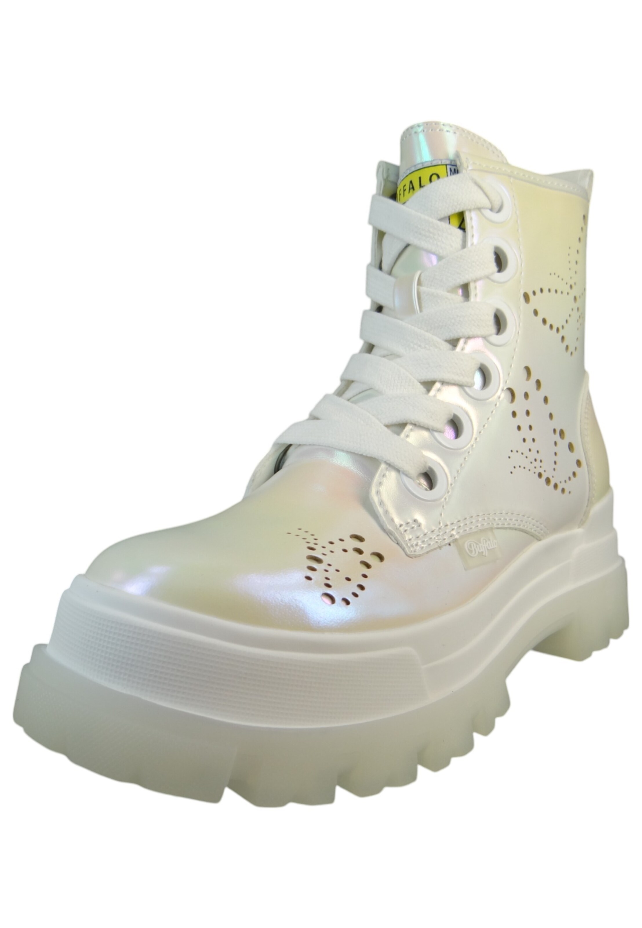 BUFFALO - Botim com fivela 'Aspha' em branco: frente