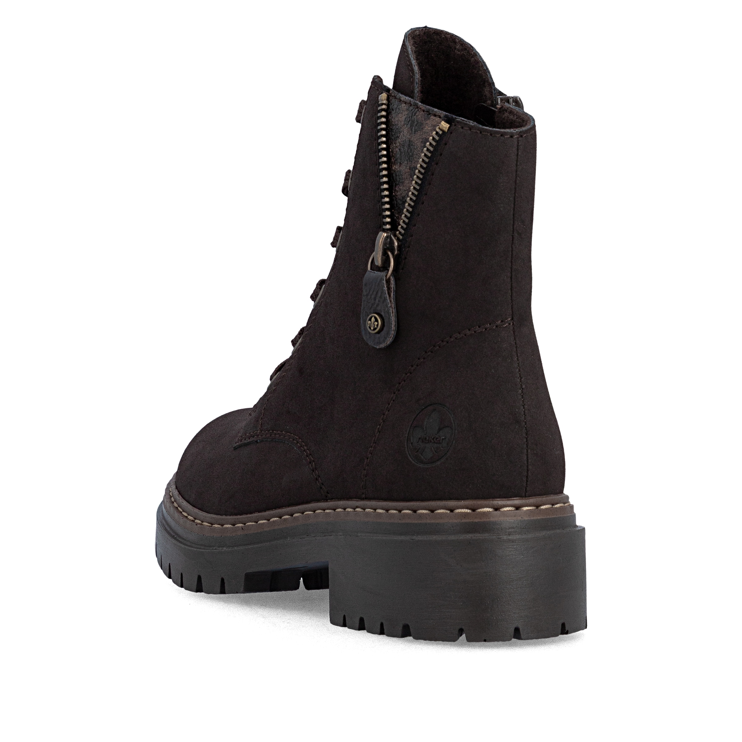 Rieker Lace-Up Ankle Boots in Brown