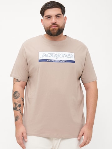 Jack & Jones Plus Футболка 'JORINWOOD' в Бежевый: спереди