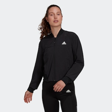 ADIDAS PERFORMANCE Athletic Jacket 'Designed to Move' in Black: front