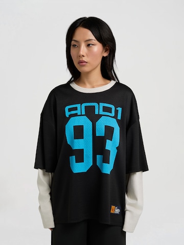 AND1 Majica | črna barva: sprednja stran