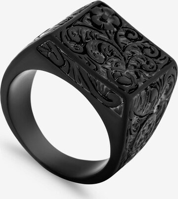 Akitsune Ring 'Floral' in Black: front