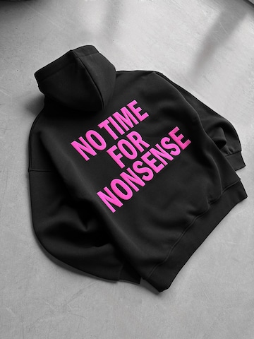 Kleidermafia Sweatshirt 'Oversize “No Time for Nonsense” Hoodie - Black' in Black