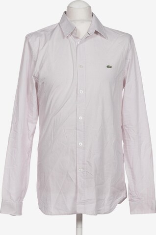 LACOSTE Button Up Shirt in M in White: front