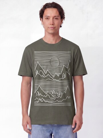 T-Shirt 'Mountains' Watapparel en vert : devant