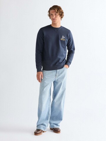 WRANGLER Sweatshirt 'Embroidery Crew' in Blue