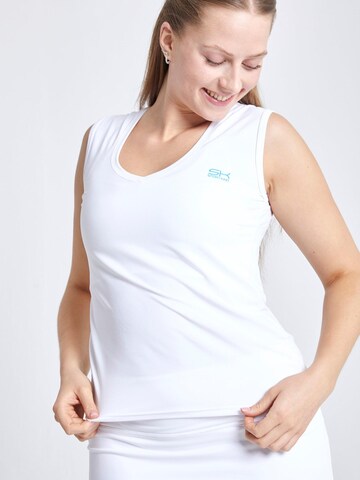 SPORTKIND Sporttop 'Loose Fit V-Neck'‌‌ in Weiß: Vorderseite