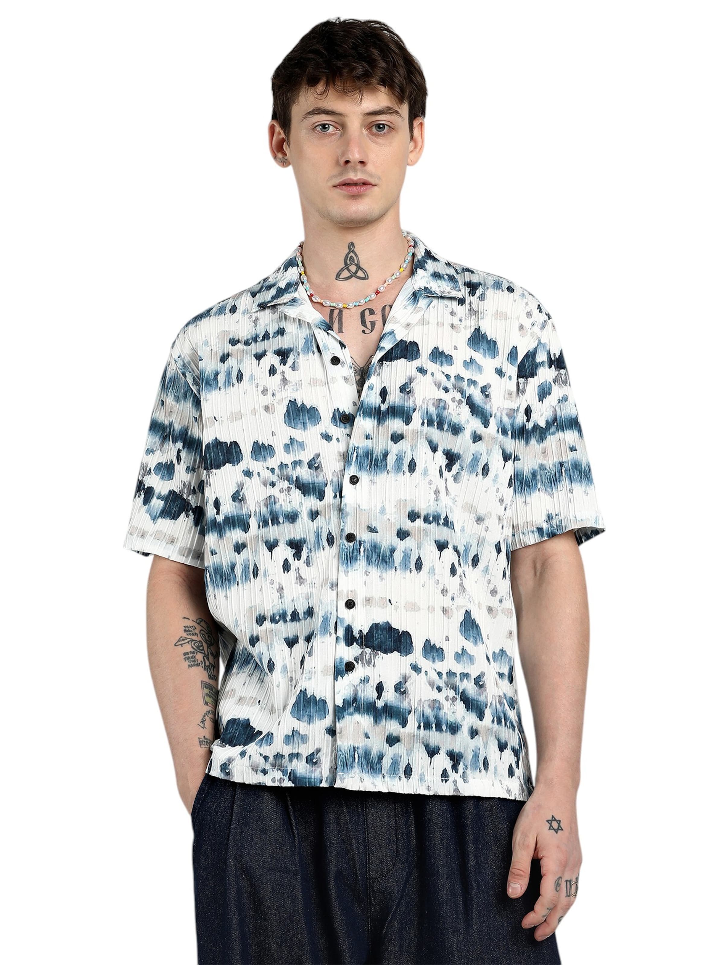 Campus Sutra Regular fit Риза 'Tamia' в синьо: отпред