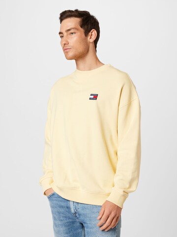 Sweat-shirt Tommy Jeans en jaune : devant