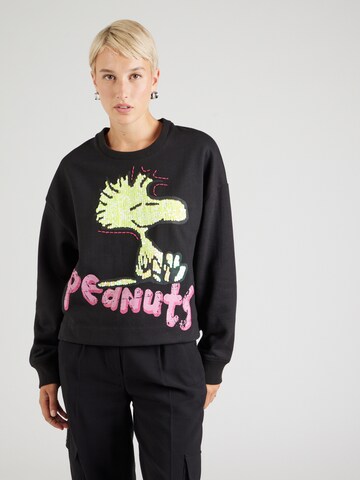 Frogbox Sweatshirt 'Woodstock' in Zwart: voorkant