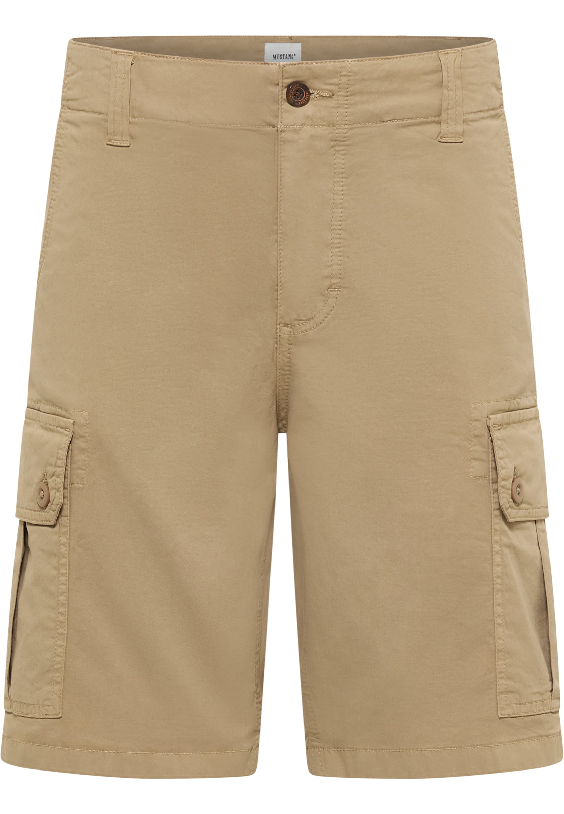 MUSTANG Wide leg Cargo Pants 'Harry Papertouch' in Beige: front