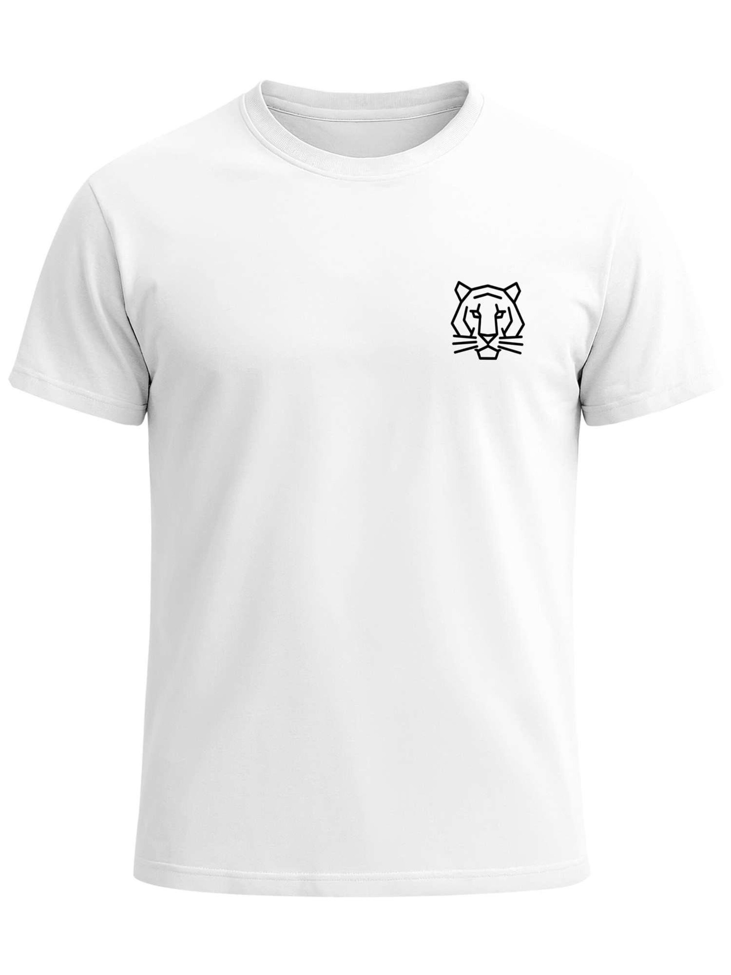 Neverless Shirt 'Polygon Tiger'‌‌‌ in Weiß: Vorderseite